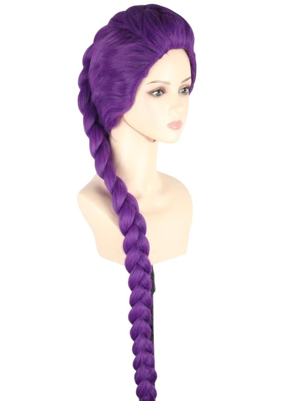 Women's Purple Synthetic Fiber Cosplay Halloween Costume Double Braid Wigs